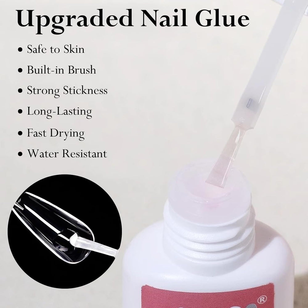 Set de vârfuri pentru unghii false - 240 de bucăți unghii false franțuzești pentru lipit - Unghii artificiale scurte, pătrate, pentru manichiură, pentru femei și bărbați (gradient scurt de sicriu)