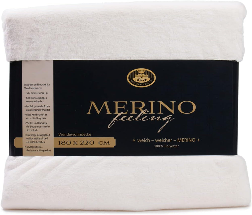 Gözze - Kényelmes takaró, megfordítható, nagy sűrűségű 600 G/m², 150 x 200 cm - Sötétzöld ágyak és takarók Besuche den GÃ¶zze-Store fehér gyapjú 180 X 220 cm