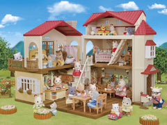 5716 Casă de oraș cu mansardă - Casă de păpuși și L5339 Living tip casă de țară - Mobilier pentru casă de păpuși, 30 x 50 cm, 1 bucată (1 pachet), fabricată din plastic