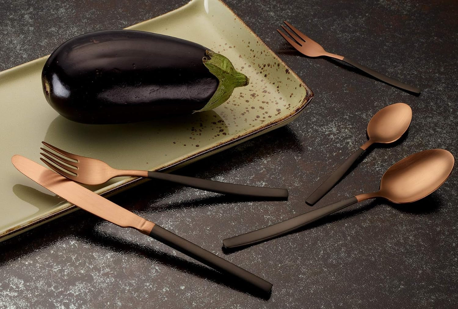 Set de tacâmuri Echtwerk Positano Due-Bronze, Black Edition, 20 piese, 4 persoane Bucatarie Naty Shop