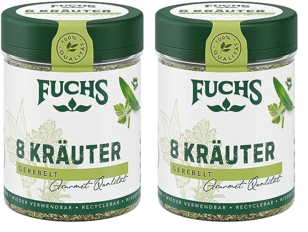 Fuchs Gewürze - 8 Kräuter gerebelt - Kräutermischung für Marinaden, Fischgerichte oder Kräuter-Frischkäse - természetes összetevők - 25 g in wiederverwendbarer, recyclebarer Dózis