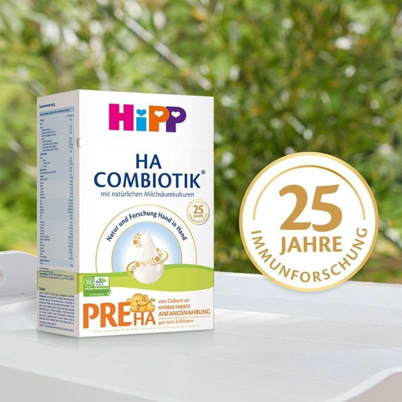 HiPP PRE HA Combiotik (4 x 600g), hidrolizált tejpor tápszer csecsemőknek születéstől fogva, természetes tejsavtenyészetekkel, érzékeny immunrendszerre