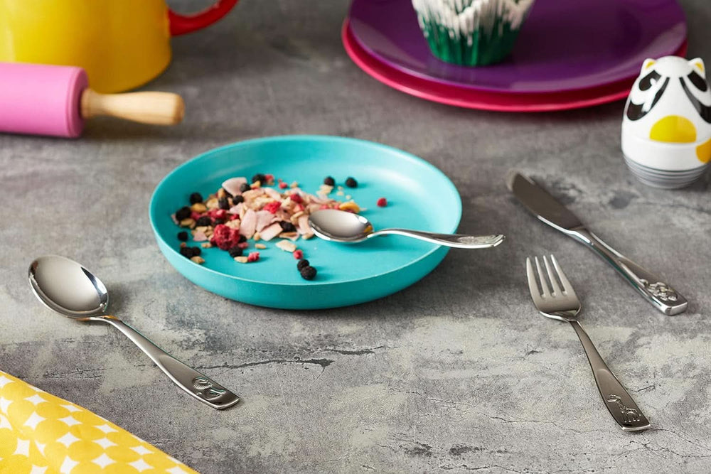 WMF Animals rozsdamentes acél evőeszközkészlet gyerekeknek, 4 részes, polírozott Cromargan Kitchen Naty Shop