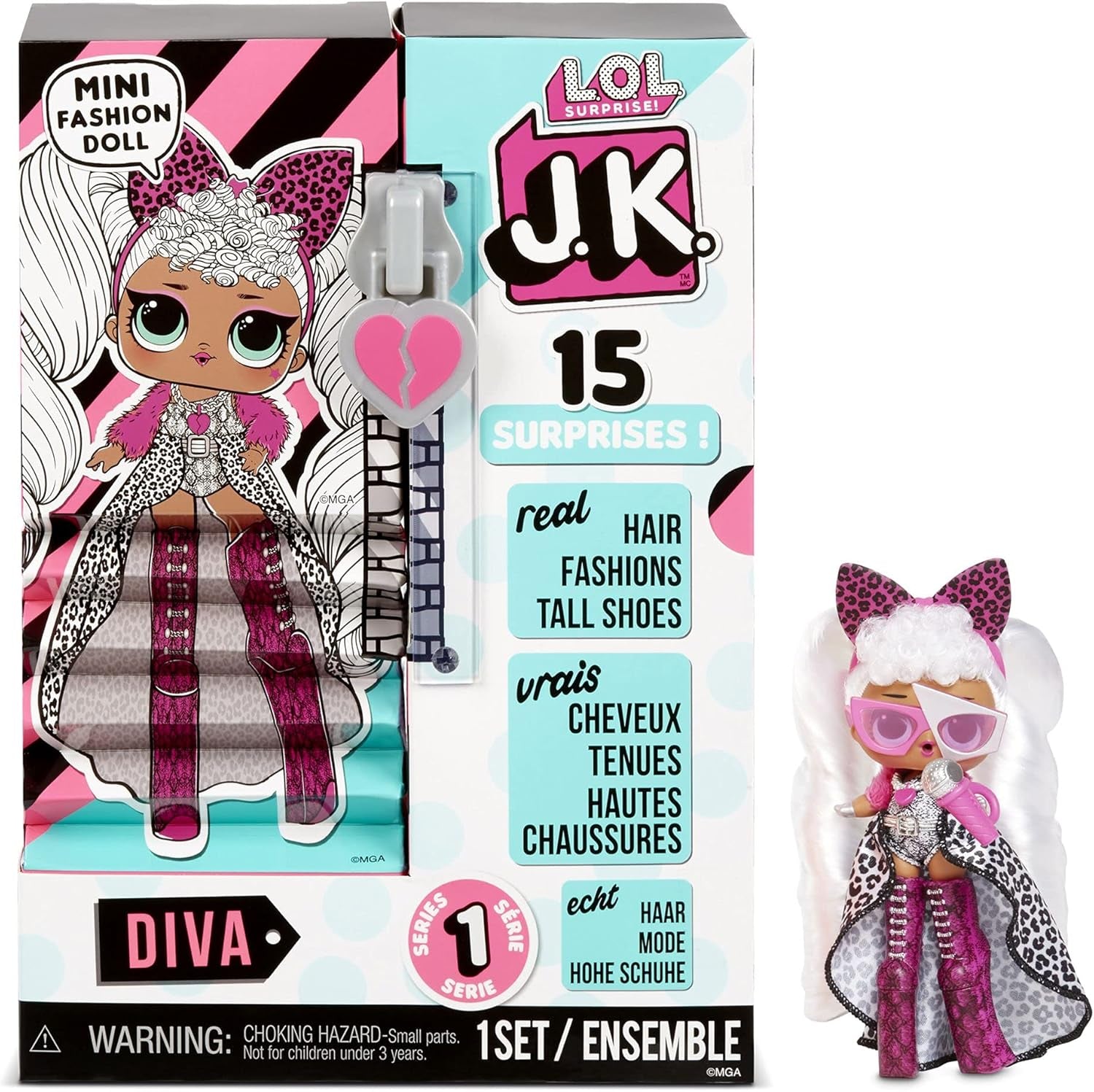 LOL Surprise JK Mini-Modepuppe - 15 meglepetés, felszerelés és kiegészítők - Ab 6 Jahren - Sammlerstück - Diva
