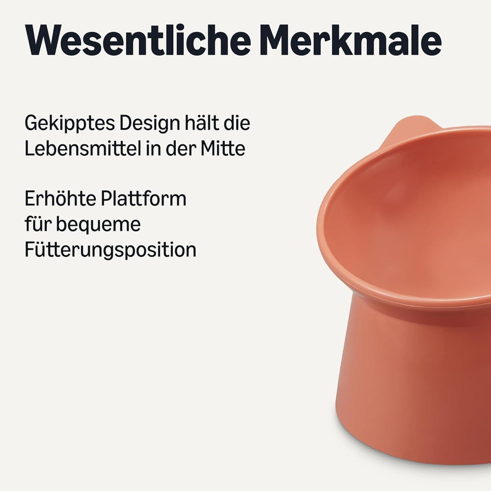 Amazon Basics Futternäpfe für Katzen, Katzenohrform, 2er-Pack, 13,2 × 13,2 × 11,4 cm, narancssárga és kék