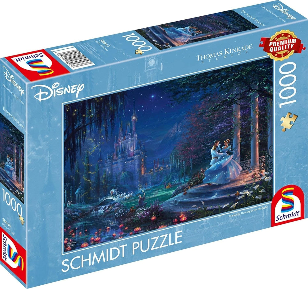 Schmidt Spiele 58043 Thomas Kinkade, Disney, Csillagfényben táncoló Hamupipőke, 1000 darabos kirakós játék, színes Puzzle Naty Shop