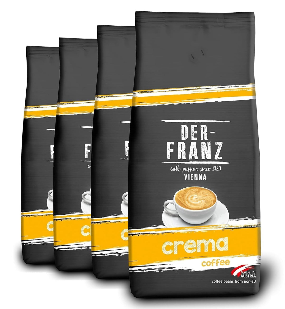 DER-FRANZ Cafea Crema, Intensitate 4/5, 100% Arabica, boabe de cafea întregi, 4 X 1000 G Cafea Naty Shop Default Title