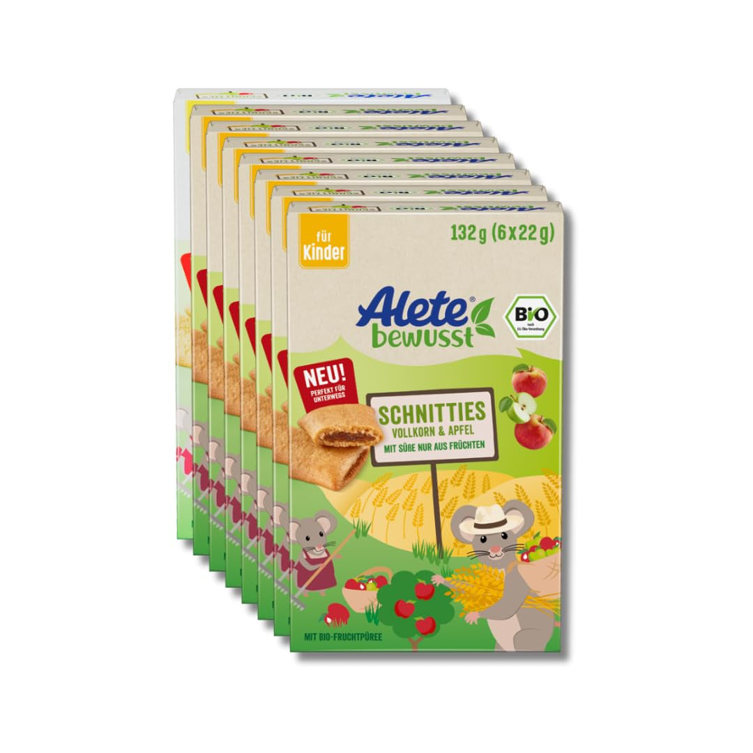 Alete teljes kiőrlésű alma szeletelt biopite 8 x 132g