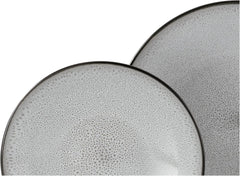 CreaTable, 23964, Serie Malmö, 18-teiliges Geschirrset für 6 Personen, Teller Set aus Steinzeug, spülmaschinen- und mikrowellengeeignet, Qualitätsproduktion