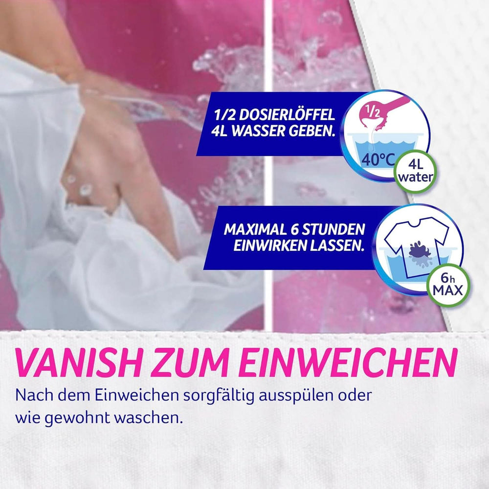 Vanish Oxi Action Powerwhite por - 1 x 1,125 kg - folteltávolító és klórmentes mosodajavító por - fehér ruhákhoz Mosószerek Naty Shop