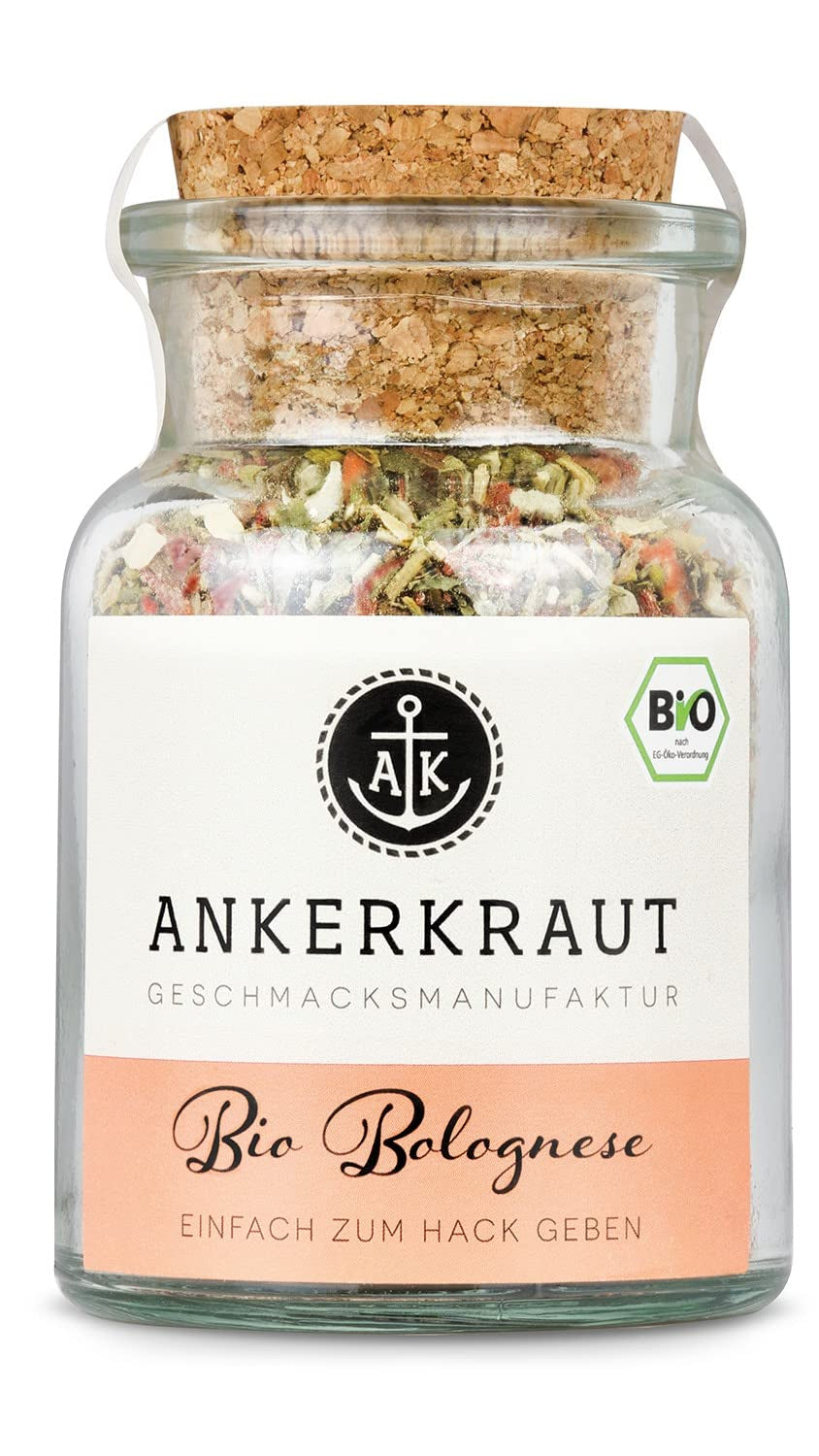 Ankerkraut Bio Bolognese Gewürz, Spagetti és Pasta Kochen, Lasagne Selber Machen, 90g Im Korkenglas