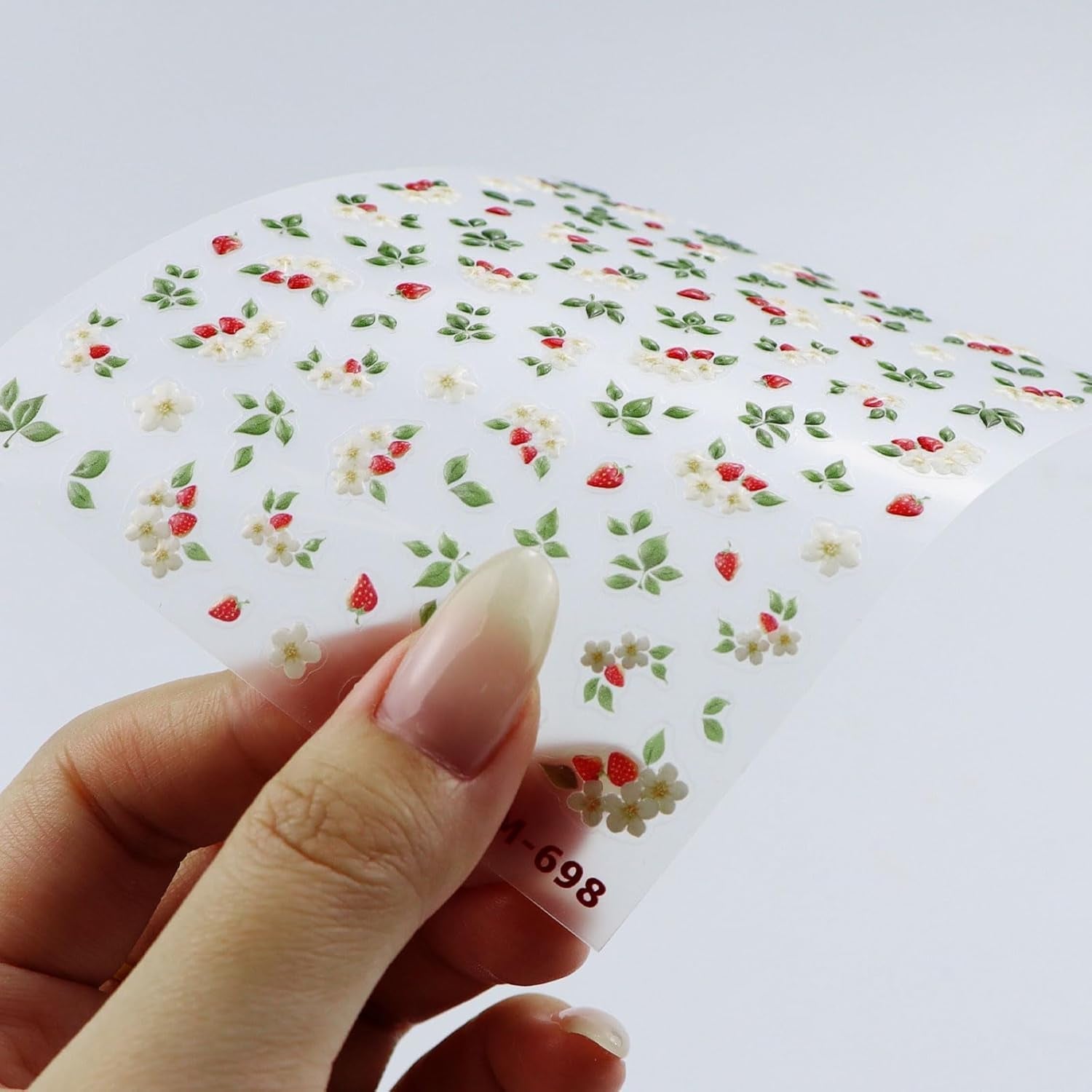 JMEOWIO 3D Nagelsticker Blume Nerdbeerenail Art Sticker Selbstklebend Nagelaufkleber 5D Stereoskopisch Dekoration Nageldesign Zubehör 1 Blatt