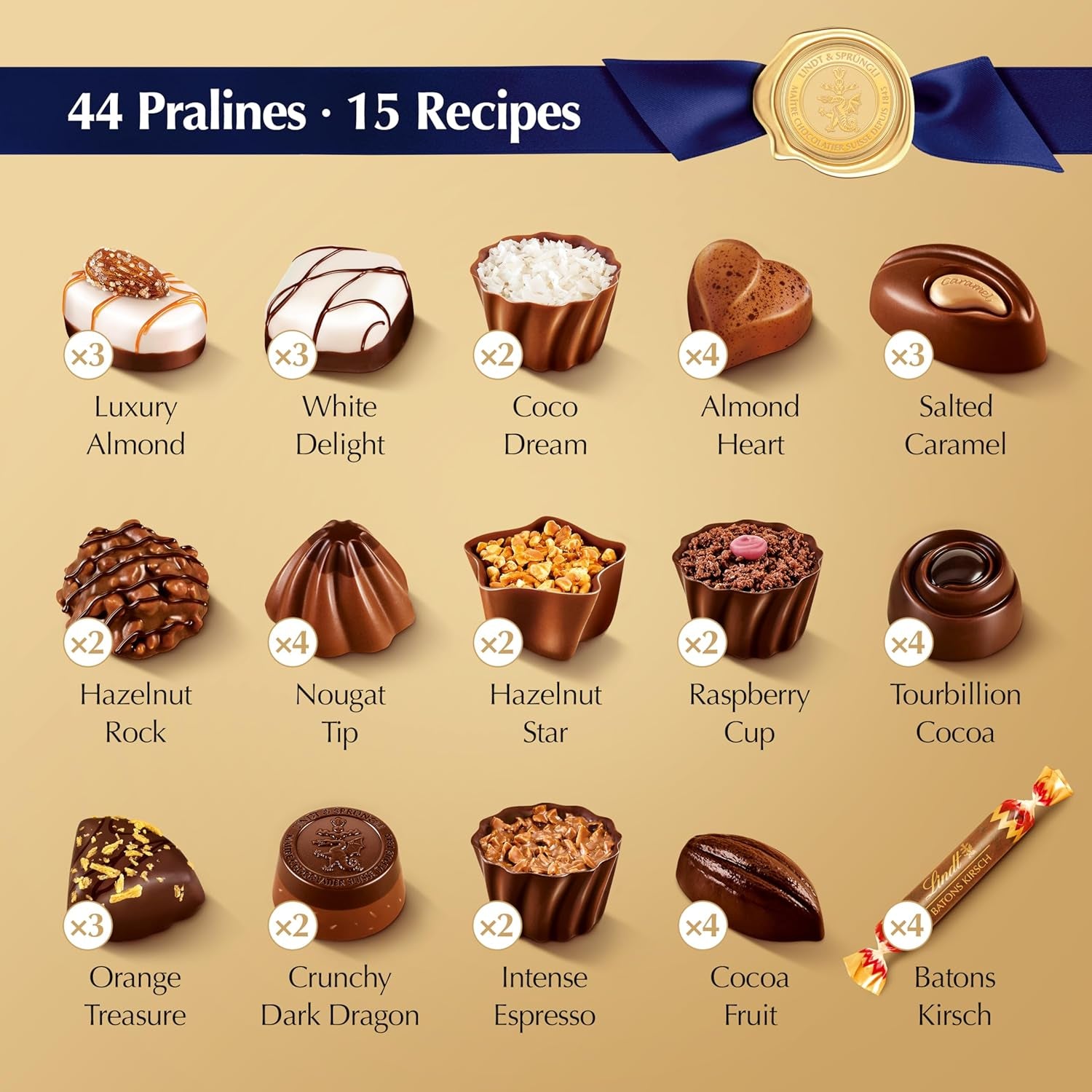 Lindt csokoládé - ​​Swiss Luxury Selection (445 g)