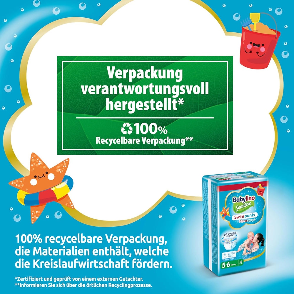 Pelenkák Sensitive Swim Pants, tengerre és medencére, 5-6 méret (14 kg felett), 84 db