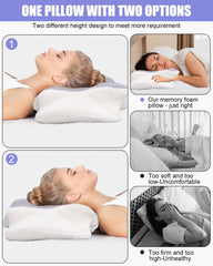 Pernă pentru gât, pernă de susținere laterală, pernă din spumă cu memorie, pernă ortopedică, pernă ergonomică de susținere a gâtului pentru susținere optimă Pernă pentru susținerea laterală a spatelui și a stomacului (62 X 41 X 13CM) Perne ortopedice cervicale Naty Shop