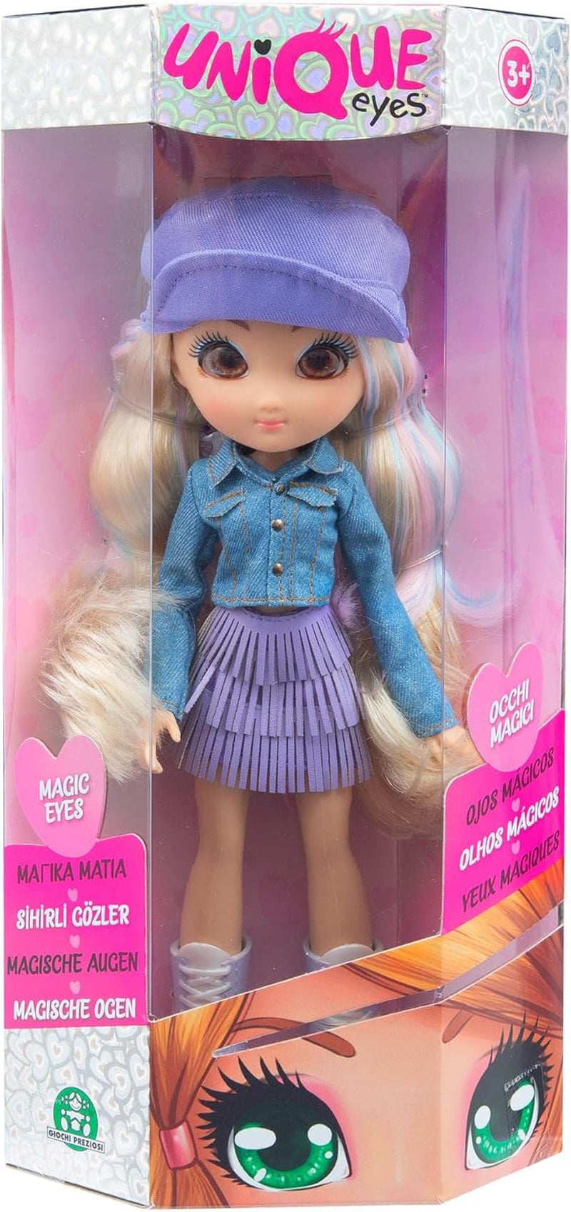 Unique Eyes, Collection Girly, Puppe 25 cm – Rebecca, mit ihrem Augen, mit Kleidung, Spielzeug für Kinder ab 3 Jahren, MYM122