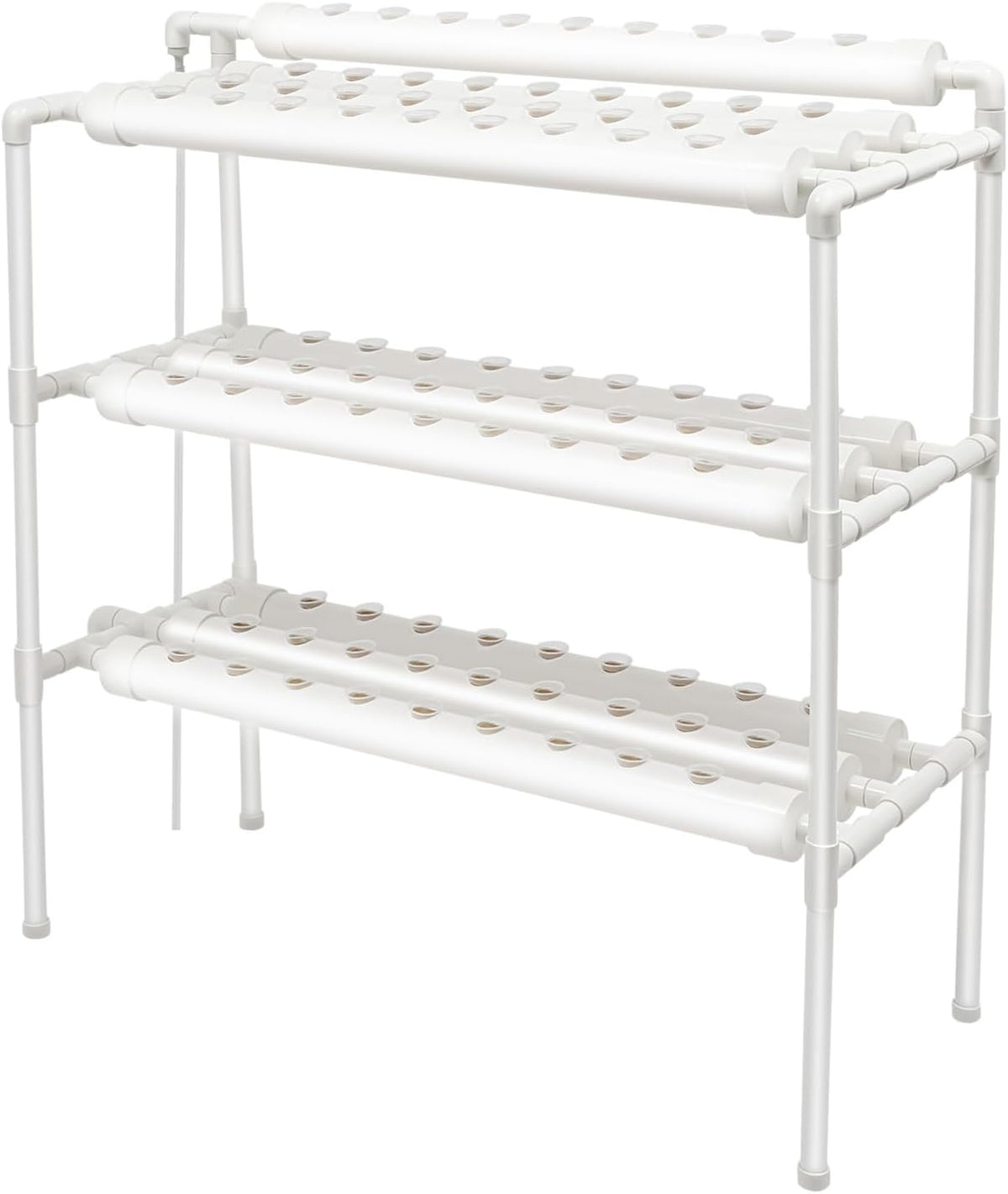 Háromrétegű hidroponikus termesztőkészlet 90/108 ültetési hellyel és vízszivattyúval, PVC talajmentes növénytermesztő rendszerekkel, hidroponikus termesztőkészletekkel zöldségekhez és gyümölcsökhöz (108 ültetési hely)