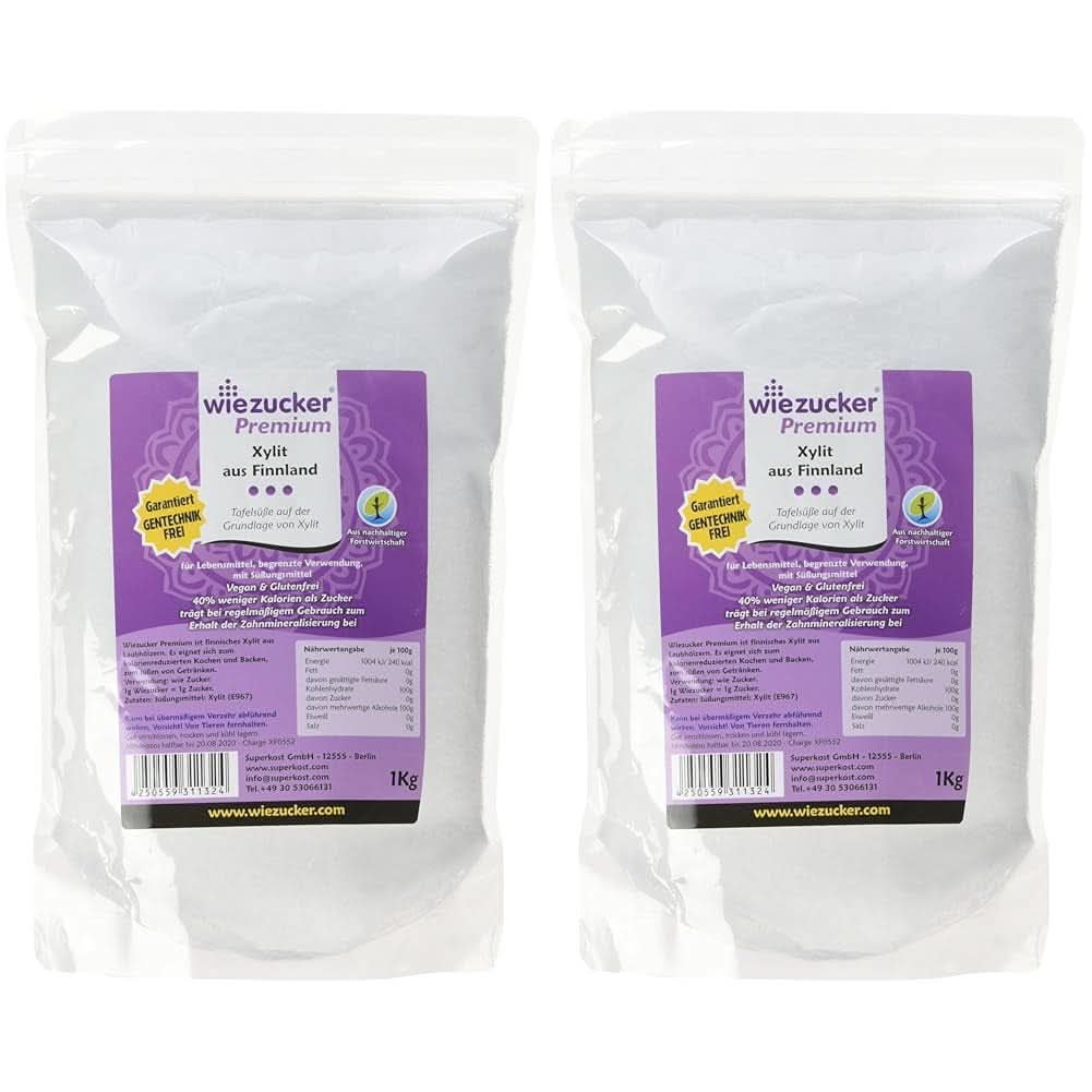 Eredeti nyírfacukor Finnországból, 1 kg Sweeteners Naty Shop 2 x 1 kg Single