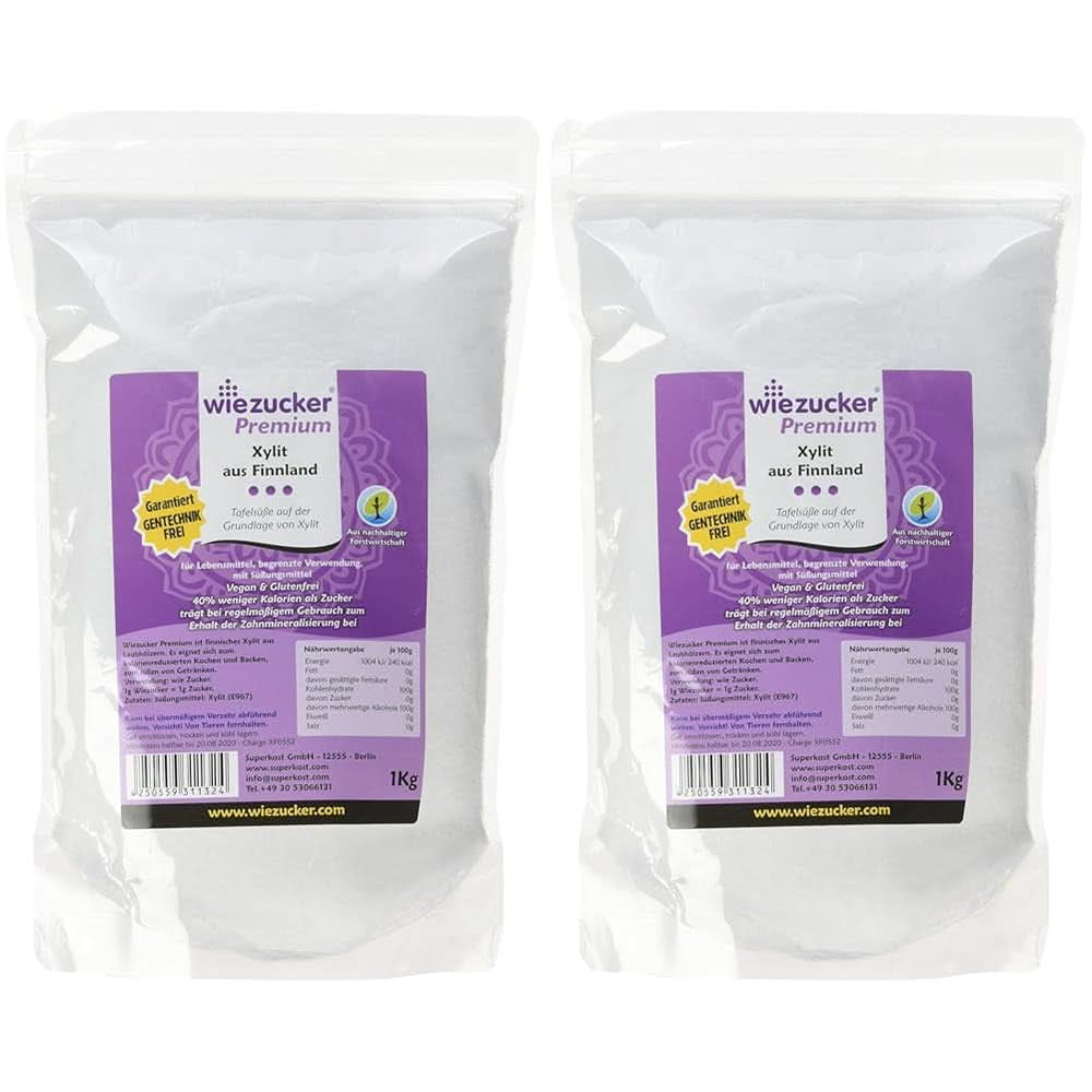 Eredeti nyírfacukor Finnországból, 1 kg Sweeteners Naty Shop 2 x 1 kg Single