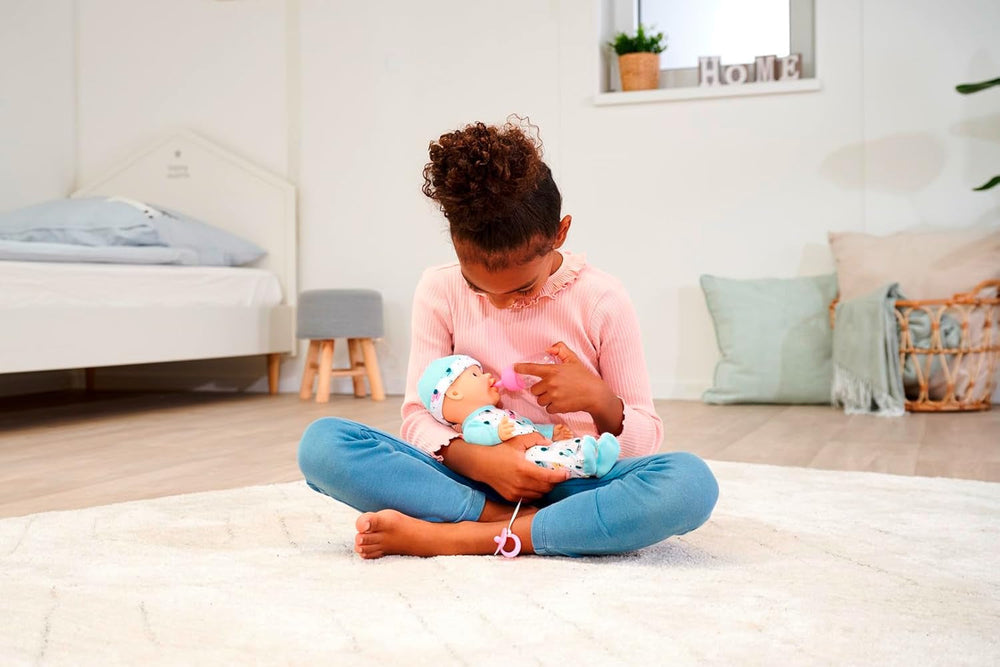 New Born Baby Little Elephant vinil baba etető és ivó funkcióval, üveg és cumi, 30 cm, 2 éves babák Naty Shop