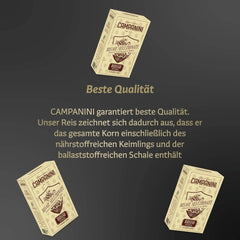 RISO ROSSO INTEGRALE Vörös rizs teljes kiőrlésű gabonával RISERA CAMPANINI 500g Olaszországból