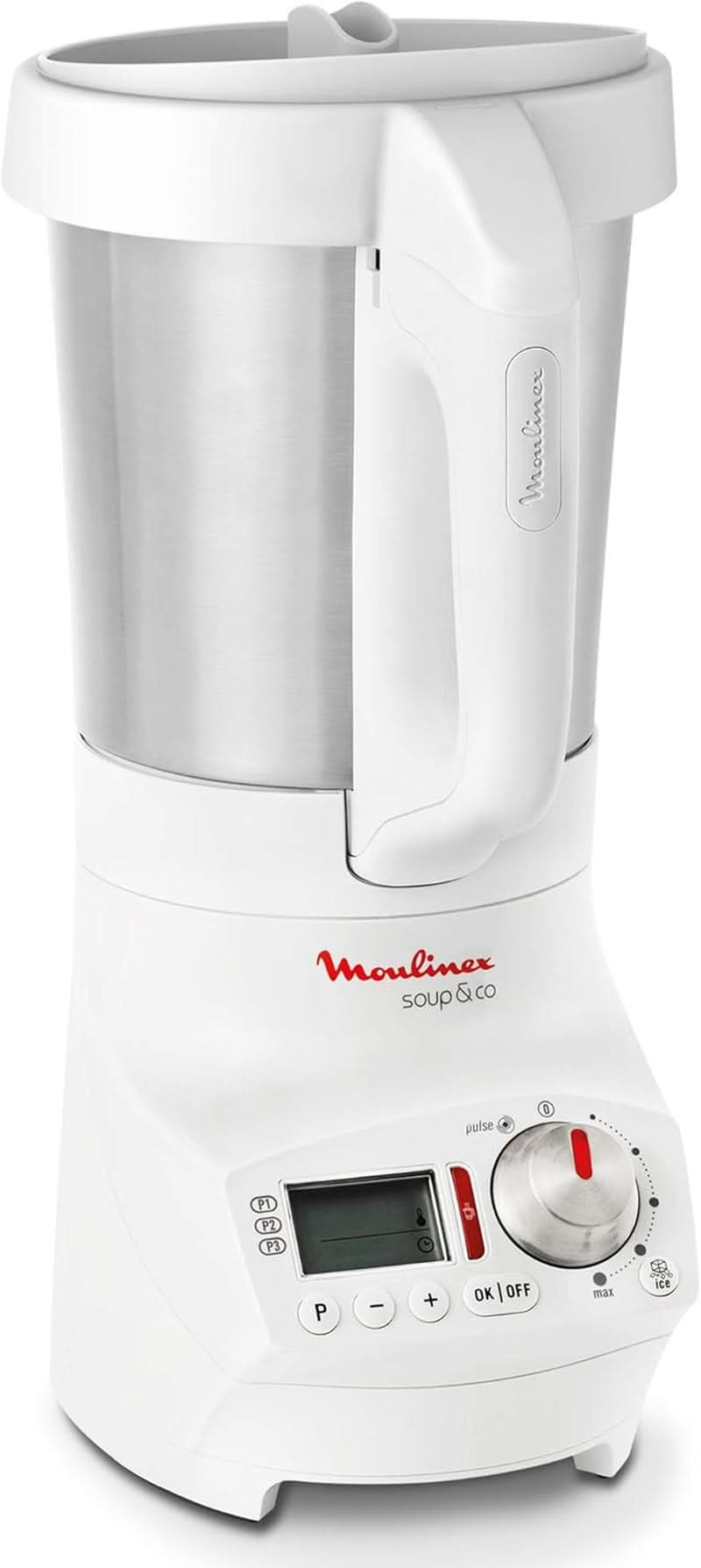Soup&Plus LM924500 Standmixer, 1100 W, Schüssel 2 L, Edelstahlklingen, 3 Automatische Program, Manueller Modus, Perfektes Mixen, Suppen, Smoothies, Eussies, Made in France, Soup&Plus Mother and Child Standard Naty -1 Shop WeißL8.