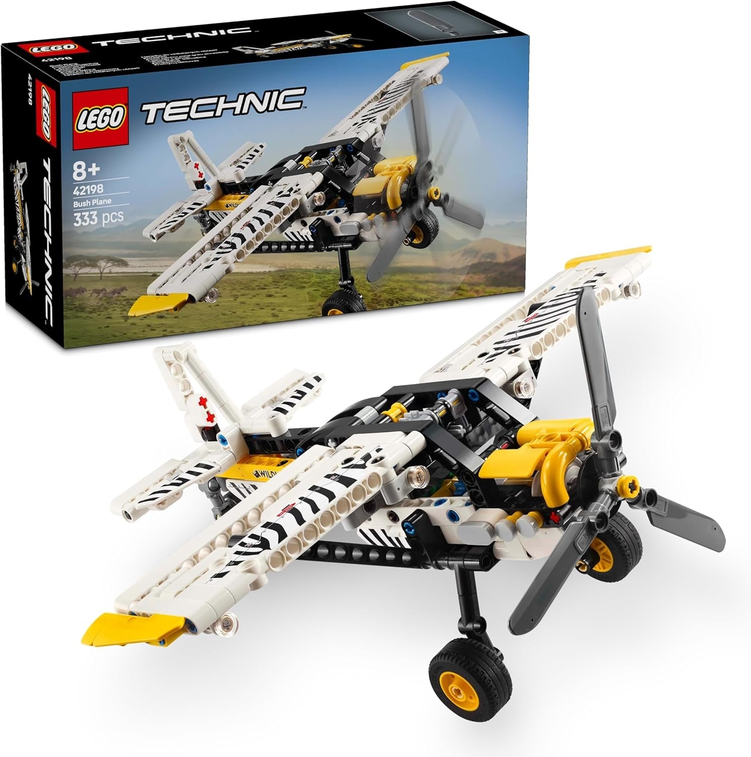 LEGO Technic propeller repülőgép építőjáték gyerekeknek 8 éves fiúknak és lányoknak ajándék 4 hengeres dugattyús motorral forgó propeller repülőgép modell 42198 építőkészletek Besuche den LEGO-Store alapértelmezett cím