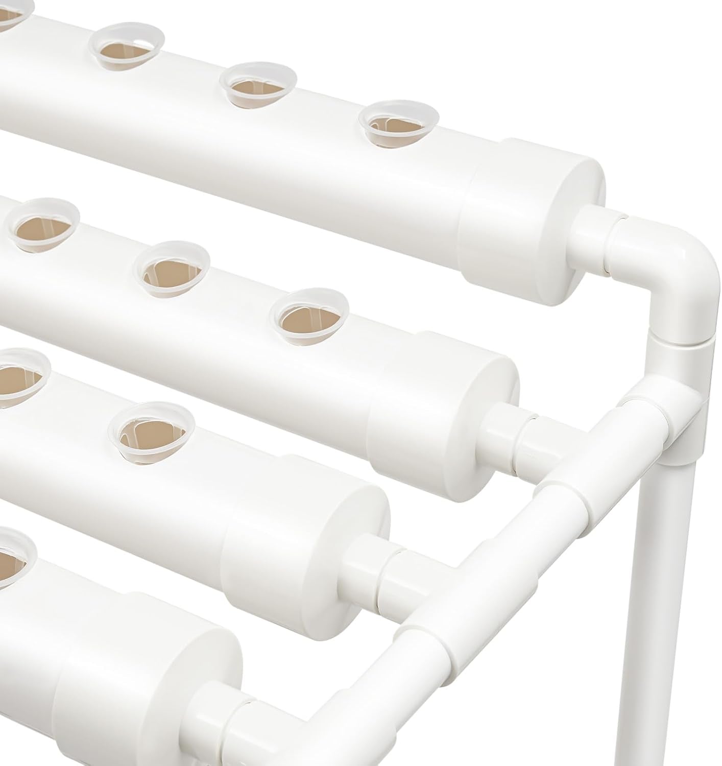 Háromrétegű hidroponikus termesztőkészlet 90/108 ültetési hellyel és vízszivattyúval, PVC talajmentes növénytermesztő rendszerekkel, hidroponikus termesztőkészletekkel zöldségekhez és gyümölcsökhöz (108 ültetési hely)