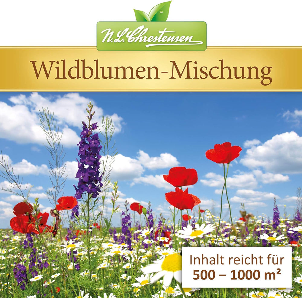 Wild Flower Mix NL Chrestensen | 5 literes vödör 500-1000 m²-hez | Hardy évelő virágmag | Vadvirág rét méheknek és lepkéknek | Kertnek, rétnek