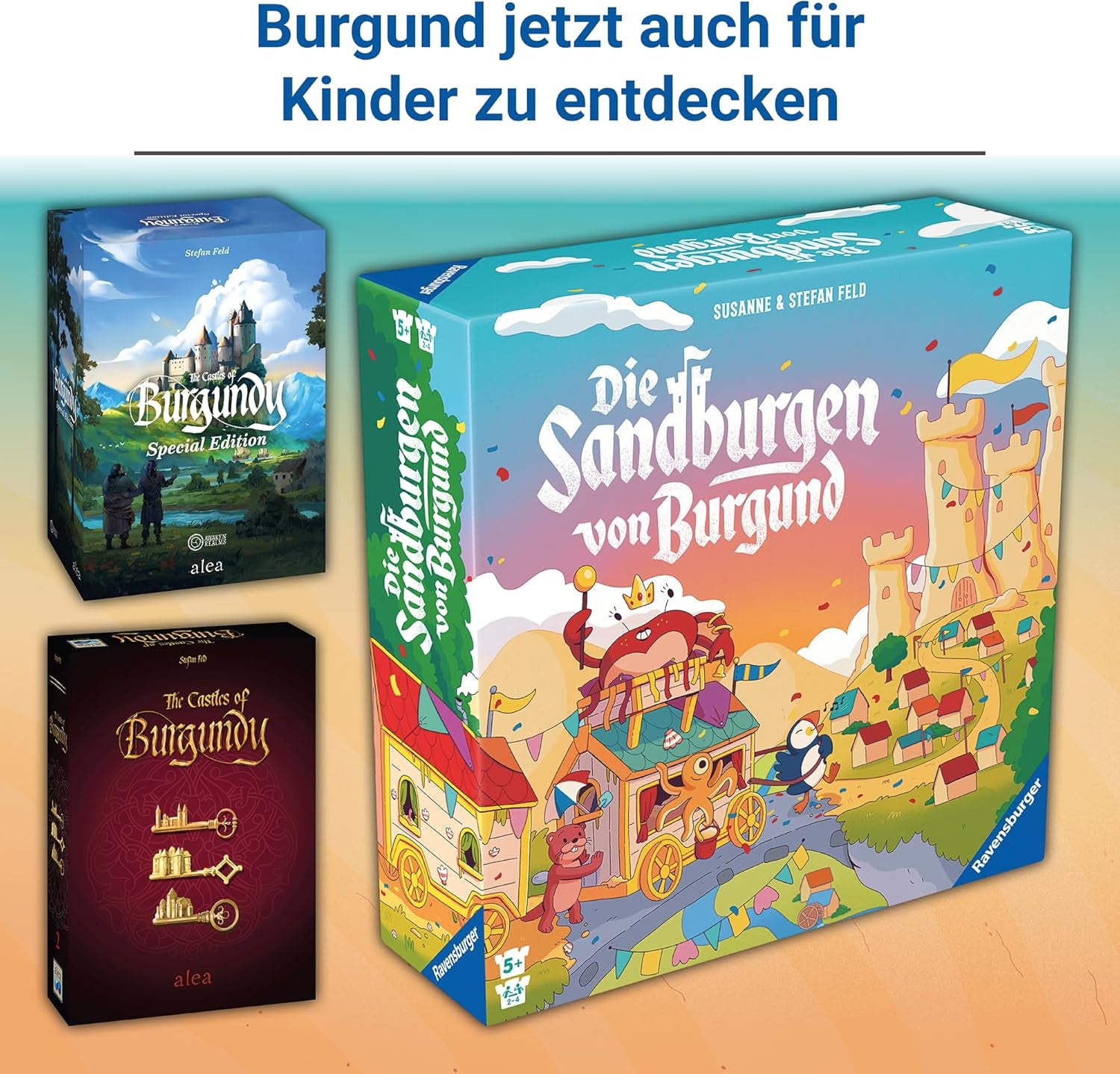 Ravensburger 24687 Burgundy Sandcastles - Játék 5 éves kortól, 2-4 játékos számára