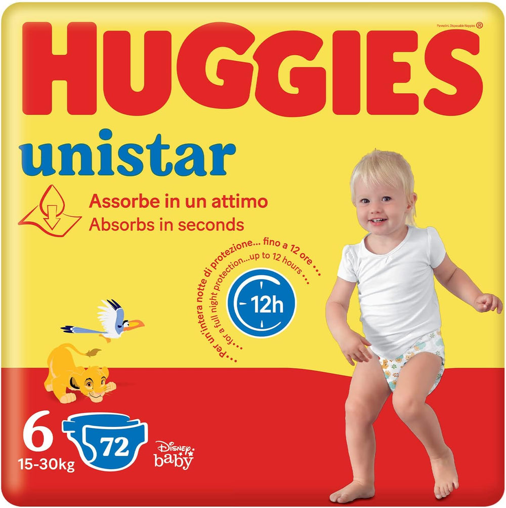 Huggies Unistar pelenka, 4-es méret (7-14 kg), 128 db-os pelenka (alap)