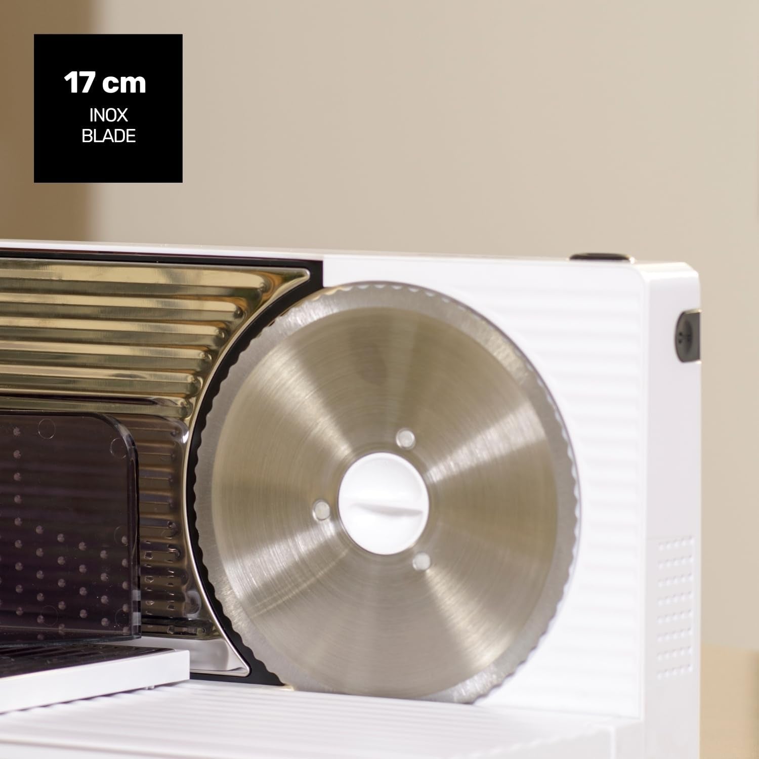 Cutmaster Compact, szeletelő, rozsdamentes acél, 100 W-os aprító és szeletelő Naty Shop