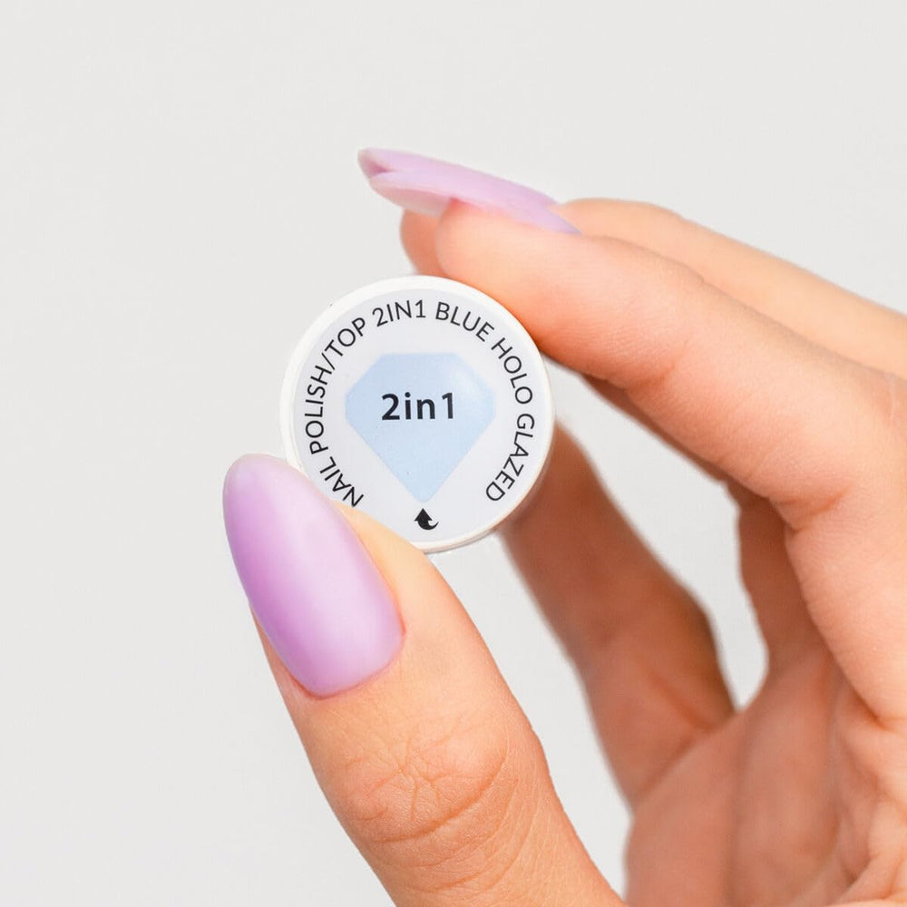 Körömlakk Semilac Top Classic BLUE HOLO GLAZED 7 ml