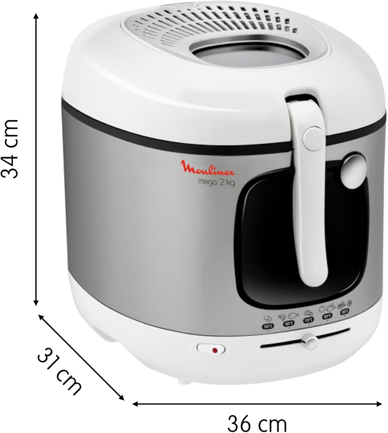 Fritőz AM4800 Mega 2kg, olajsütő, szagszűrő, 1800 W Háztartási gépek Naty Shop