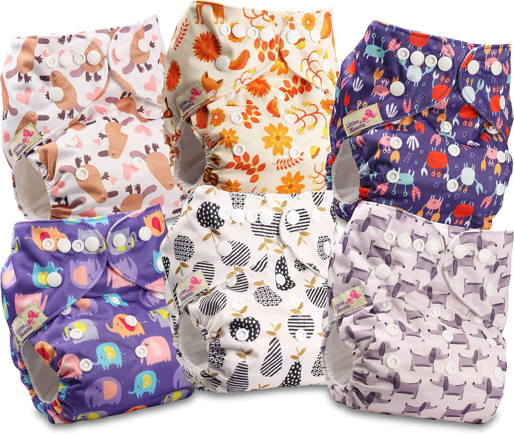 Littles és Bloomz FLP2-0406 Standard Clip újrafelhasználható pelenka, 4 pelenka