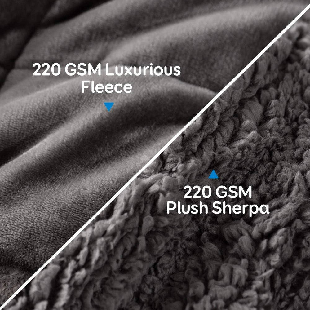 Pătură cu greutate Cottonblue, 6,8 kg, dimensiunea reginei, flanel, Shaggy, Sherpa, pătură cu greutate pentru adulți, pături cu greutate confortabile pentru a calma și relaxa, plapume grele, 152.4 X 203.2 Plapumi si pilote Naty Shop