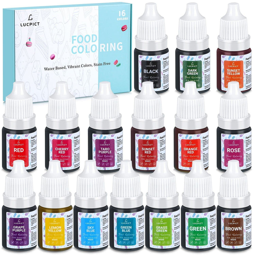 Colorant alimentar 8x10ml – Set de coloranți alimentari lichidi foarte concentrați pentru copt, prăjituri, fursecuri, glazură, macaroane, fondant – Colorant alimentar vibrant pentru săpunuri DIY, slime, meșteșuguri