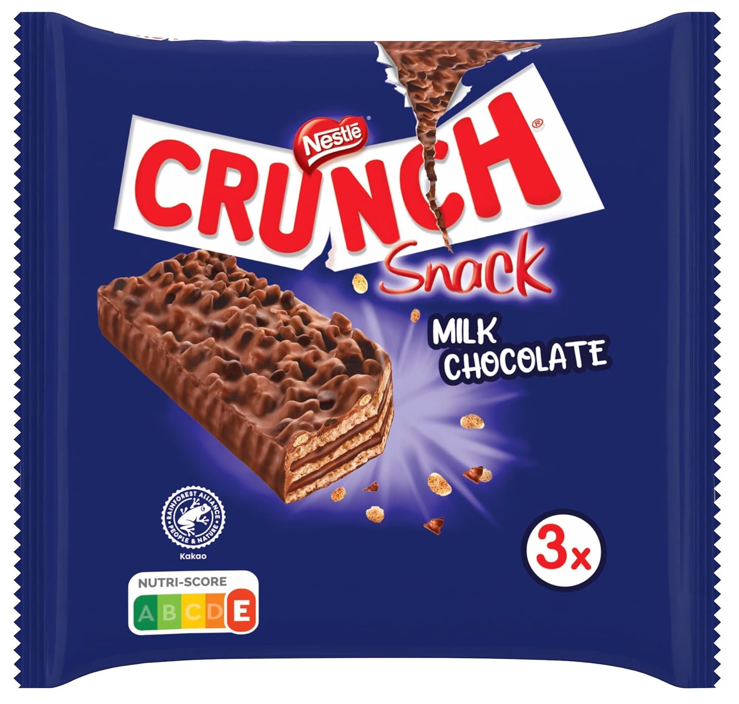 Nestlé CRUNCH tejszelet, Crunchy csokoládészelet tejcsokoládéval és gabonapelyhekkel, 1 csomag (3 x 33 g)