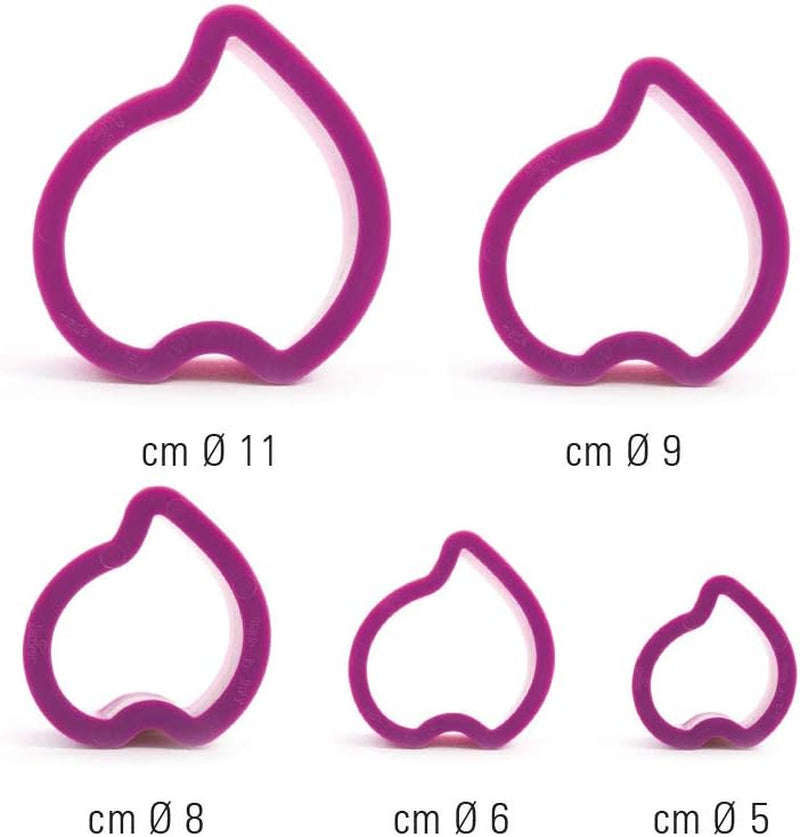 0803022 Set de forme pentru biscuiți Lily, 5 piese, Plastic, Violet, 11,5 x 11,5 x 3 cm