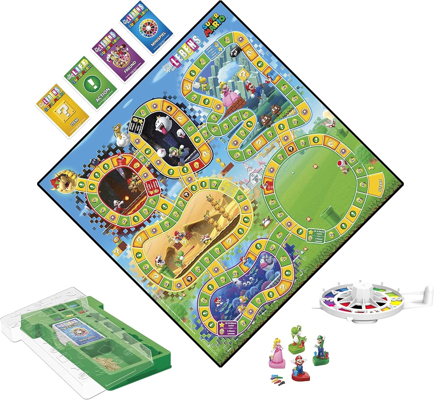 Hasbro The Game of Life Super Mario társasjáték 8 éves kortól, játssz minijátékokat, gyűjts csillagokat és harcolj Bowserrel
