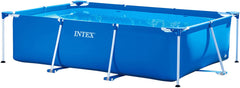 Négyszögletes keretes medence - Aufstellpool, kék - 220 x 150 x 60 cm és Oberflächenskimmer - Deluxe Oberflächenskimmer zur Wandmontage - Hängeskimmer, szürke