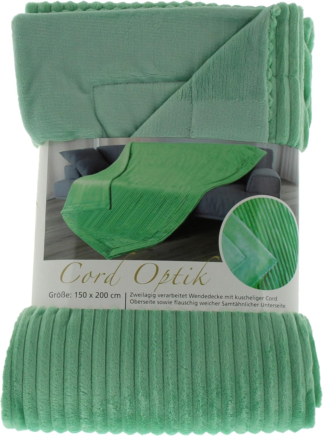 Gözze - Kényelmes és puha kordbársony megjelenésű takaró, 1620G/db, 150 X 200 cm - Fahéjas Ágyak és Takarók Besuche den GÃ¶zze-Store Mint