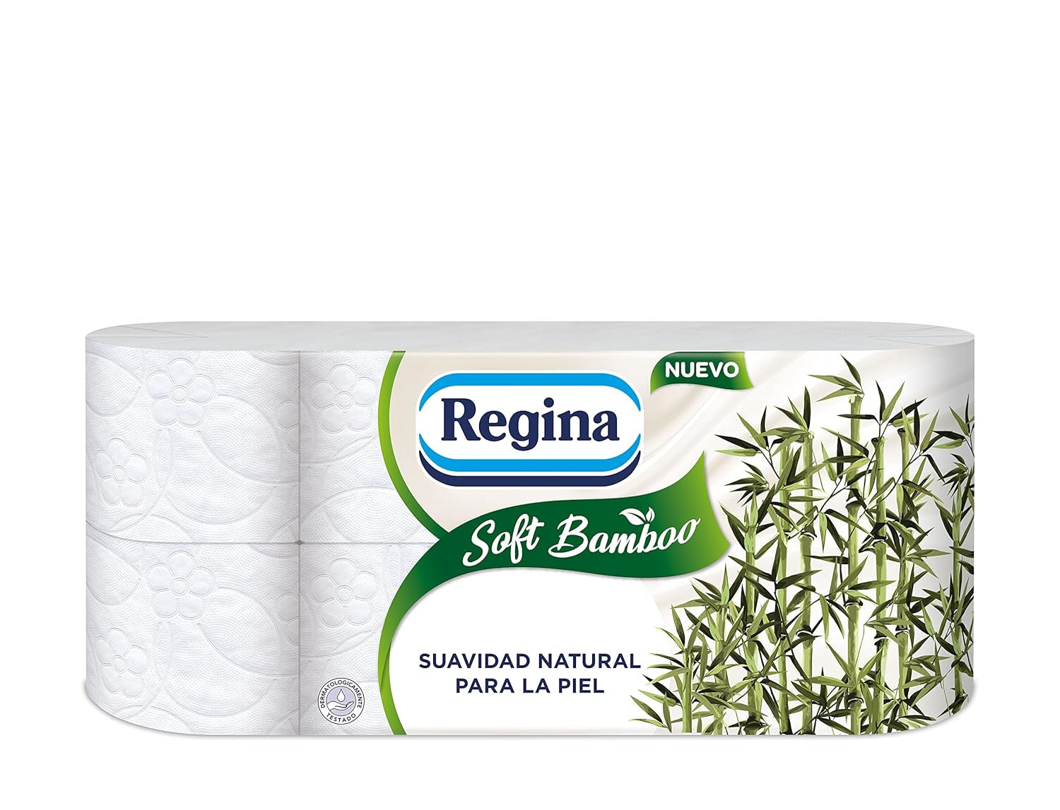 Hârtie igienică Regina Soft din bambus, 8 role, 3 straturi, 160 foi, Moliciune naturală pentru pielea ta, Hârtie igienică din fibre de bambus, Ambalaje din hârtie, Certificat Fsc