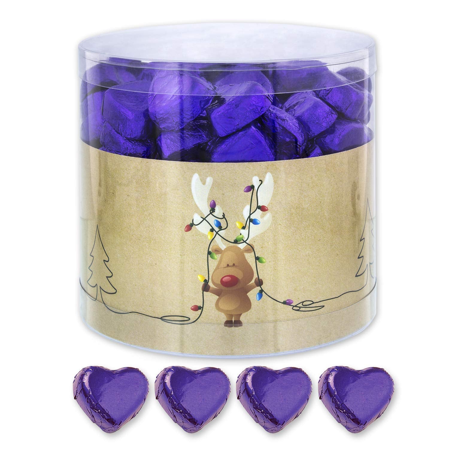 Günthart 150 darabos arany csokoládé szívek nugát töltelékkel, rénszarvas | Vörös Rudolf - Nugát krém | Arany csokoládé szívek | Verseny | Arany csokoládé szívek | karácsony (1,2 kg)