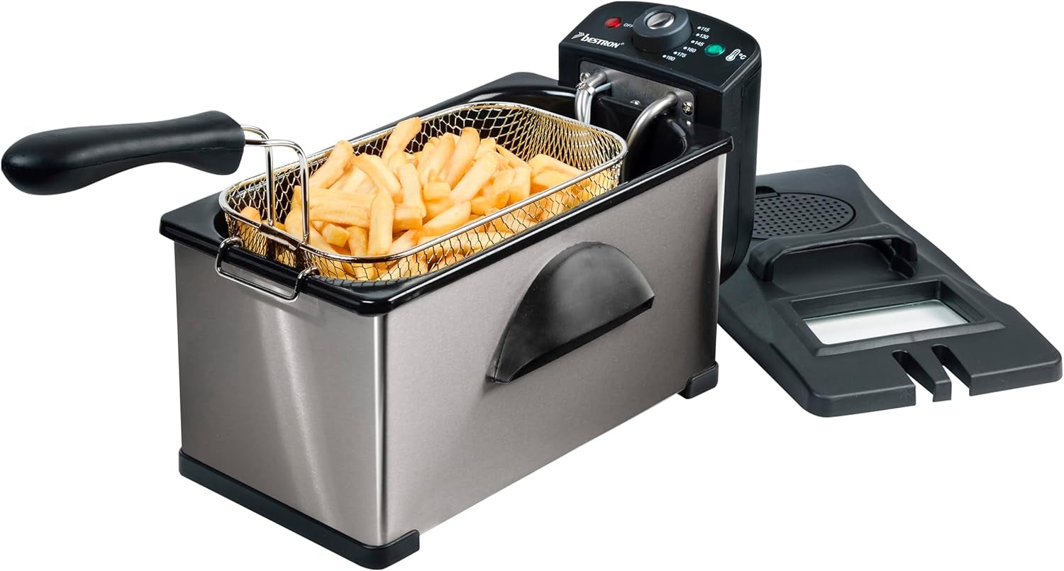 Bestron olajsütő hidegzónás technológiával, 3,5 liter, 2000 watt Appliances Naty Shop Silver Single