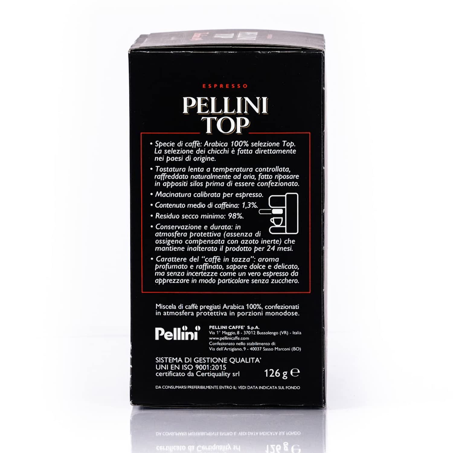 Pellini Caffè, Espresso Pellini Top 100% Arabica - 6 Packungen mit 18 Pads (6x126 g, insgesamt 108 Pads)