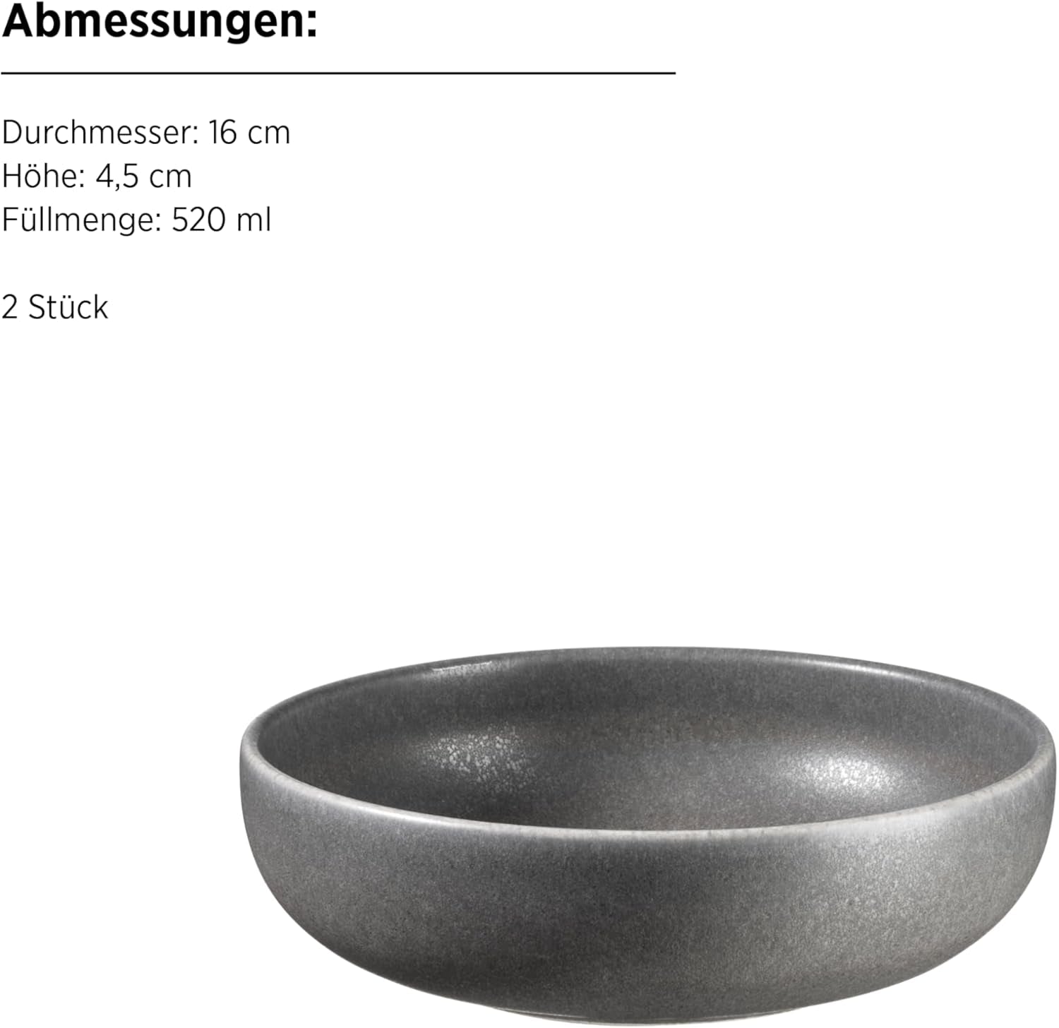 MÄSER Seria Unico, Set de veselă pentru 2 persoane, Atemporal, Elegant, Serviciu de masă din ceramică cu 8 piese, Gresie, Antracit