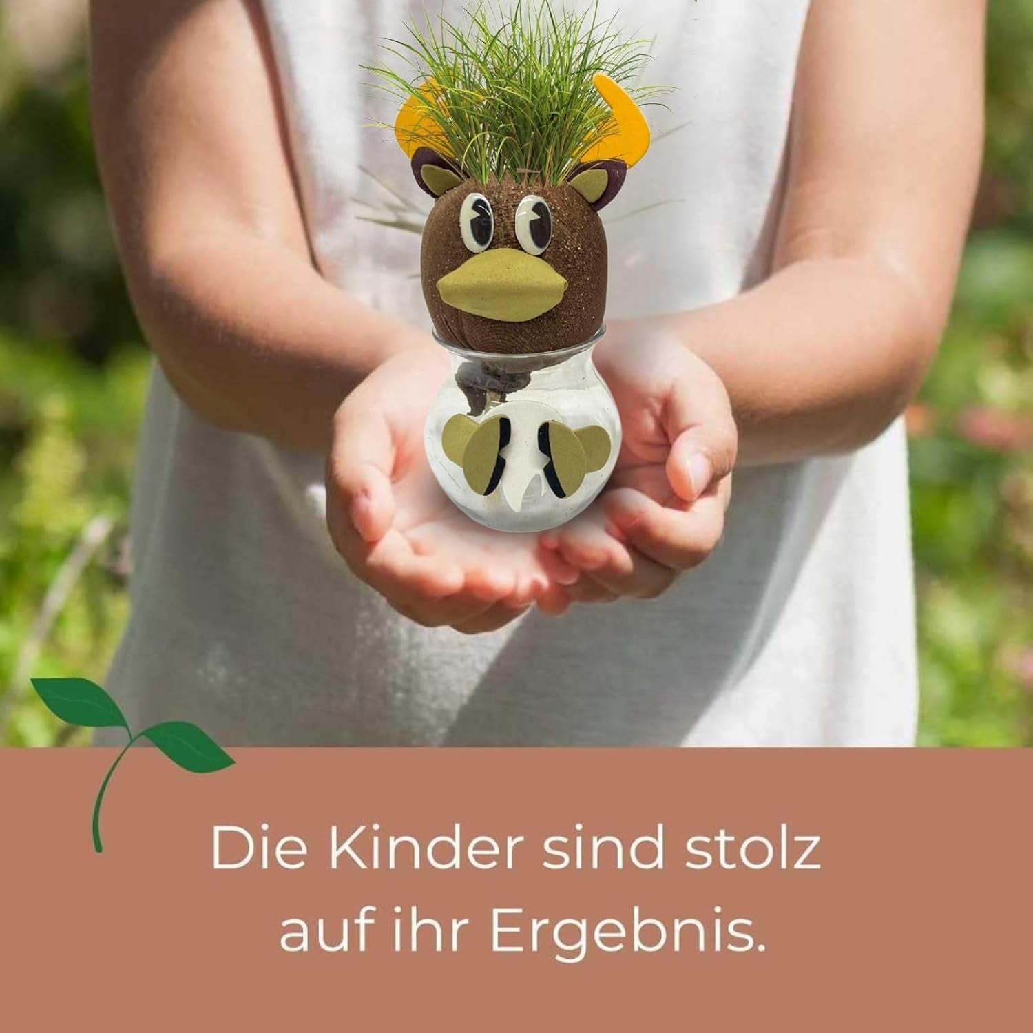 Bada Bing Graskopf 4er készlet incl. Wasserbehälter Waldtiere DIY Tiere – Rasenkopf Tierkopf mit Rasensamen – Experiment für Kinder – Spaß mit Lerneffekt – Geschenk Mitbringsel Kindergeburtstag Mitgebsel