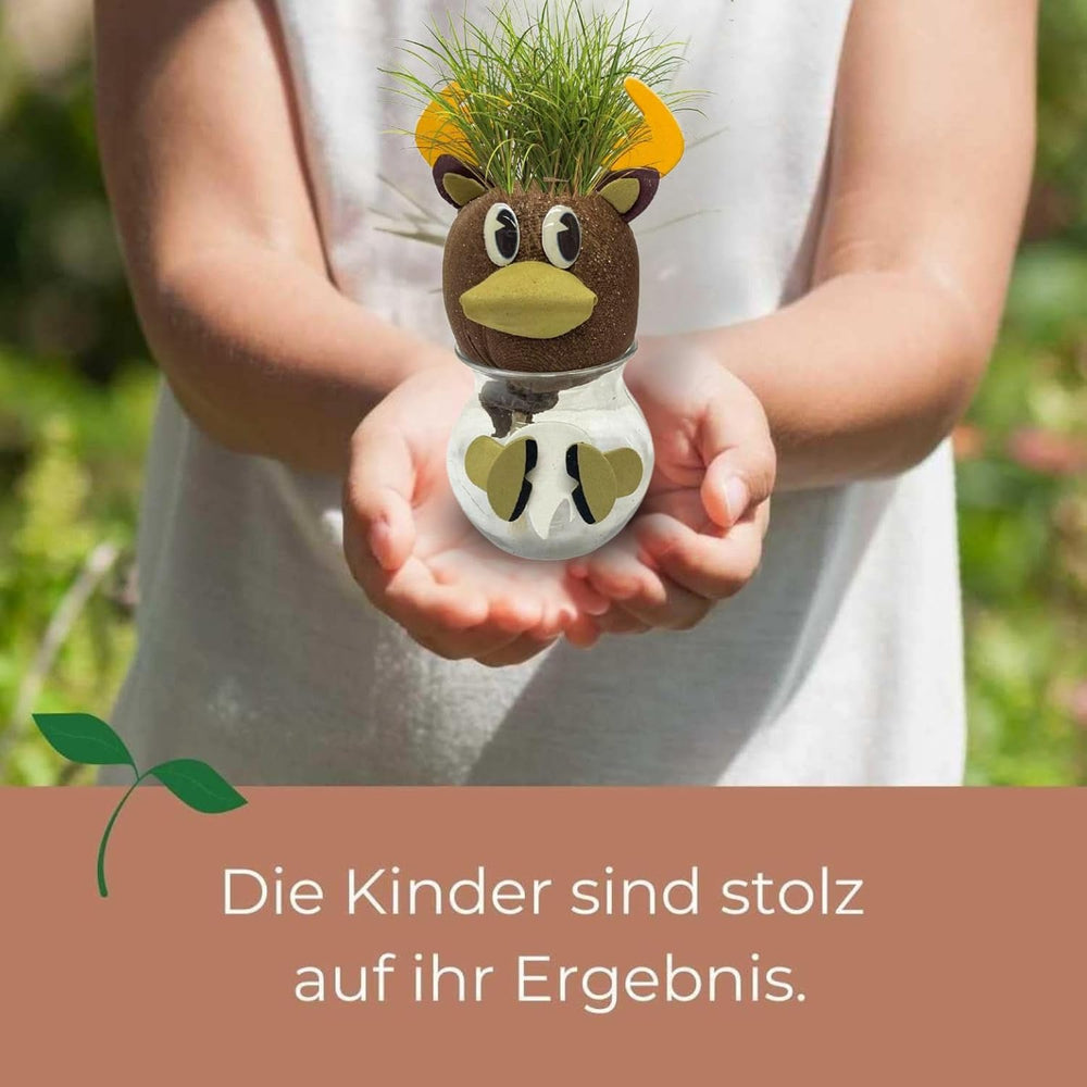 Bada Bing Graskopf 4er készlet incl. Wasserbehälter Waldtiere DIY Tiere – Rasenkopf Tierkopf mit Rasensamen – Experiment für Kinder – Spaß mit Lerneffekt – Geschenk Mitbringsel Kindergeburtstag Mitgebsel