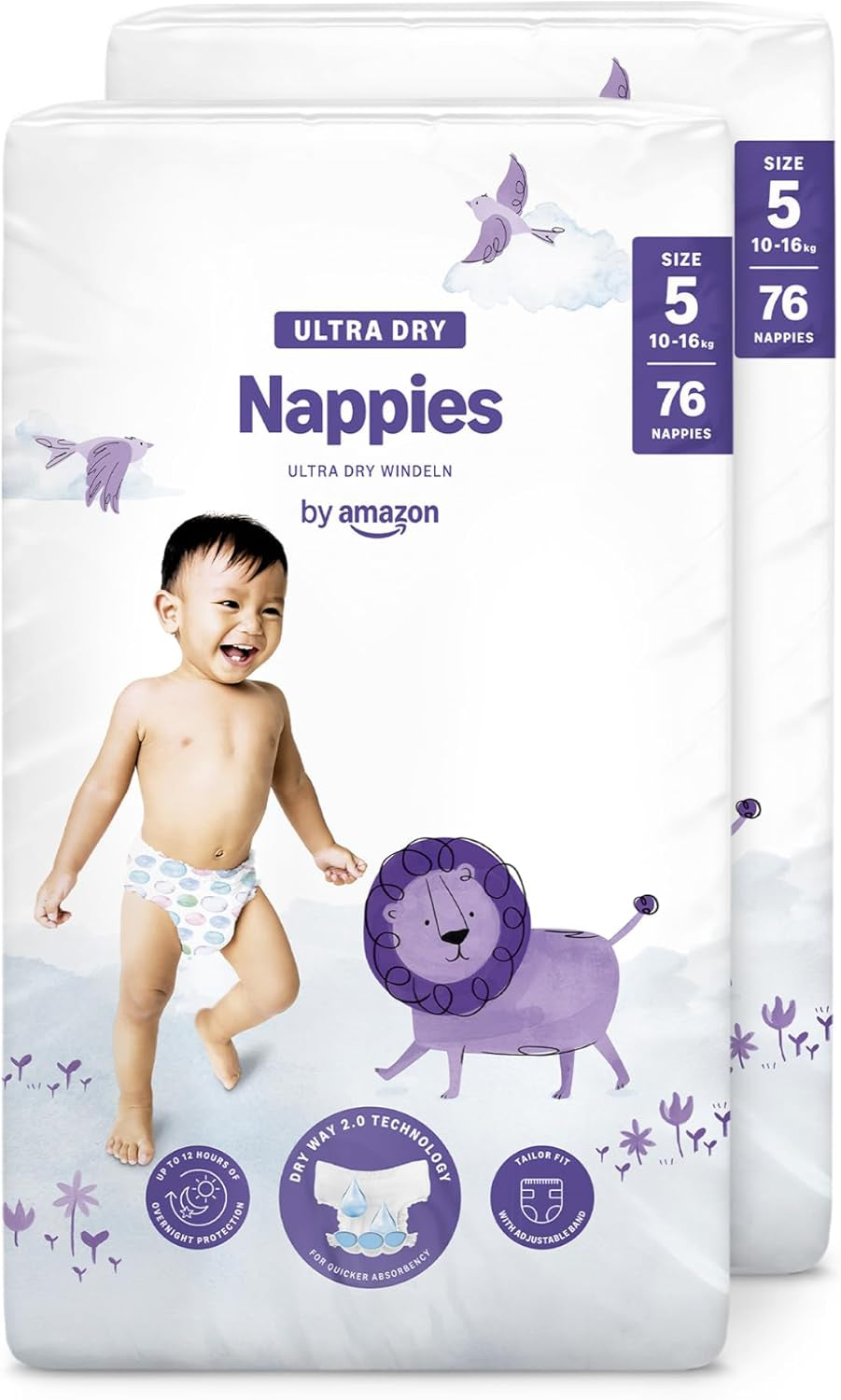Amazon Ultra Dry pelenkák, 3-as méret (4-9 kg) - Havi doboz, fehér, 172 darab (2 db 86 db-os csomag) (korábban Mama Bear, azonos termék)